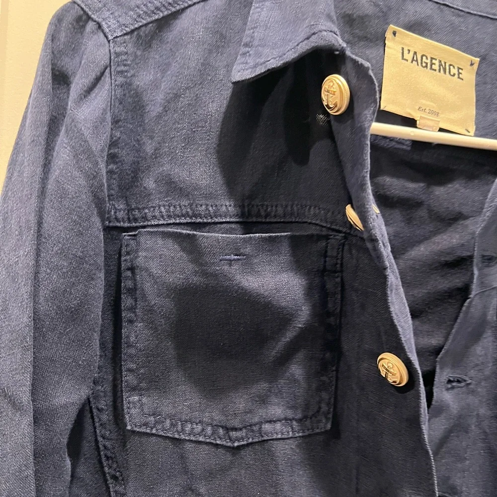 L’AGENCE Celine Linen Jacket -Marine
